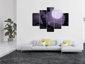 Tablou - Bufniță de noapte, violet (150x105 cm)