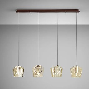 Lustra cu 4 pendule LED design decorativ Ingrid 4L champagne