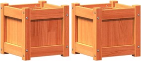 vidaXL Jardiniere de grădină, 2 buc., maro ceruit, lemn masiv de pin