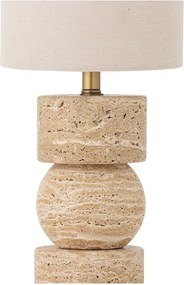 Veioză în culoare naturală din piatră cu abajur textil (înălțime 53 cm) Marci – Bloomingville