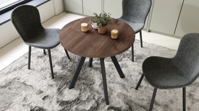 Mazzoni ALMO 80 Stejar Maro/picioare negre - MASĂ ROTUNDĂ CU PICIOARE Y LOFT/INDUSTRIAL PENTRU BUCĂTĂRIE LIVING SAU SUFRAGERIE