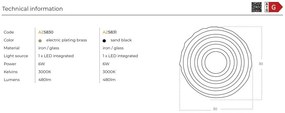 Aplica LED design modern decorativ NESTOR TOP 30 brass