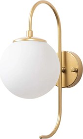 Aplica JEWEL 10565, auriu/alb, metal/sticla, 15x27x36 cm