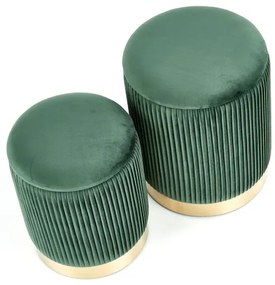 SET 2x taburet MONTY d. 36/44 cm verde/auriu