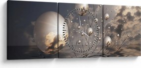 Tabloul abstract - bile (cu ceas) (90x30 cm)