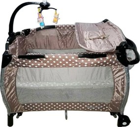 Patut Pliant rotund cu balansoar, Tarc copii Baby Care™ ROUND NEST, Pliabil pe 2 Niveluri cu muzica si Masa infasat, Jucarie Carusel cu jucarii din
