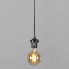 Lampă modernă suspendată neagră cu nuanță albă de 45 cm - Pendel