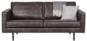 Canapea neagră cu tapițerie din imitație de piele 190 cm Rodeo – WOOOD