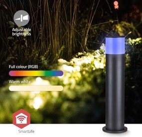 Nedis ZBLOP10RGBW - Lampă LED RGBW pentru exterior, dimabilă, 10 W, 230 V, IP65, Wi-Fi Tuya, neagră
