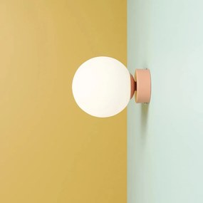 Aplica perete moderna portocalie cu glob de sticla Ball S