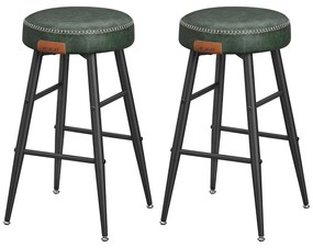 Set 2 scaun de bar , design modern , verde inchis  | VASAGLE
