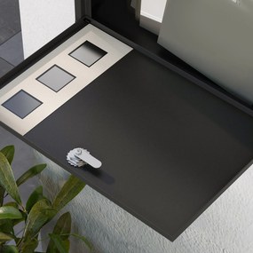 HOMCOM Cutie Poștală de Perete, Rezistentă la Intemperii, cu Ferestre de Vizualizare, 2 Chei, 36.5x11.5x29cm, Negru | Aosom Romania