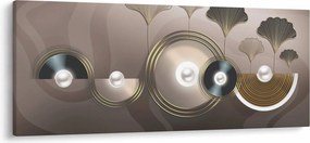 Tablou - Abstract maro-auriu (120x50 cm)
