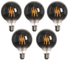 Set de 5 becuri LED inteligente E27 G95 fumurii 4W 60lm 1800-3000K