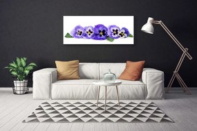 Tablou pe panza canvas Petale Floral Alb Violet Verde
