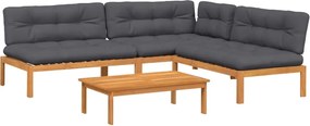 vidaXL Set canapele de grădină cu perne din paleți 4 piese lemn acacia