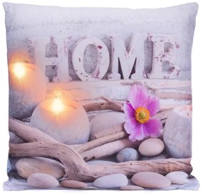 Pernă decorativă cu iluminare LED HOME- 38 x 38 cm
