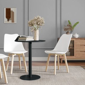 HOMCOM Masă de Dining Rotundă și Modernă pentru 2 Persoane din Oțel, Neagră | Aosom Romania