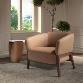 Fotoliu LUX design italian, Piele Naturala, Brown