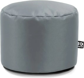 Fotoliu puf pentru copii gri cu tapițerie din imitație de piele Dot M – So Soft?