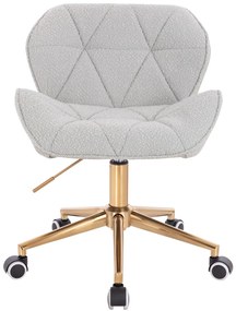 HR111K Scaun Gri Boucle cu Bază Aurie