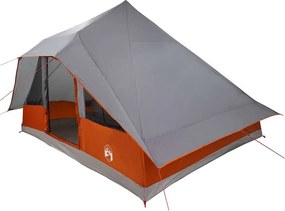 vidaXL Cort Tipi Gri și Portocalie 364 x 281 x 257 cm tafta