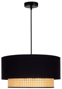 Lustră pe cablu Duolla BOHO 1xE27/15W/230V d. 45 cm negru/ratan