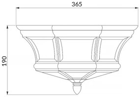 Plafonieră de exterior NEWBURY 3xE14/40W/230V IP44 Elstead QZ-NEWBURY-F-PB