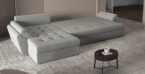 Colțar extensibil dumonde cu ladă de depozitare si sezut confortabil din spuma high-density, Loana XL Royal Gri II 335x185 cm