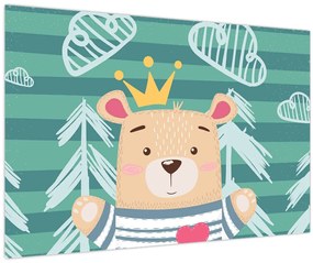 Tablou - Ursulețul în pădure (90x60 cm)