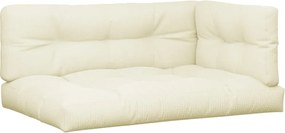 vidaXL Perne de paleți, 3 buc., crem, material textil