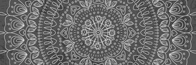 Tablou Mandala desenată manual în design alb-negru