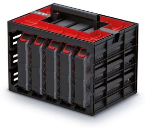 Dulap cu 5 cutii organizatoare 41,5 x 29 x 29 cm, negru