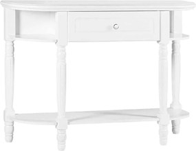 Consola lemn masiv alb Elizabeth, 120 × 43 × 80 cm