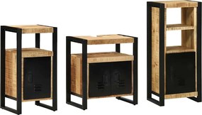 vidaXL Set de mobilier pentru baie cu sertar 3 pcs Lemn de mango solid