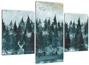 Tablou - Animale din pădure (90x60 cm)