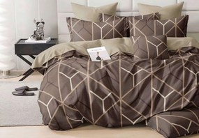 Lenjerie de pat din bumbac GRIDORA maro Dimensiune lenjerie de pat: 70 x 90 cm | 140 x 200 cm