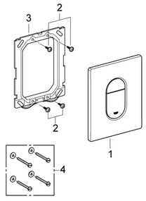 GROHE 38844SH0 - Placă de acționare ARENA COSMOPOLITAN, 156 × 197 mm, albă