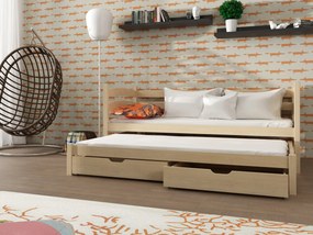 Pat pentru copii 80 x 180 cm Tiana (cu somieră și sp. depozitare) (Pin). 1012992
