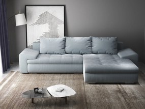 Colțar extensibil dumonde cu ladă de depozitare si sezut confortabil din spuma high-density, Leonardo Zoom Grey 260x185 cm II