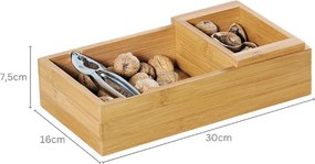 Set cutie din bambus cu spargator de nuci Kesper 62830, Maro