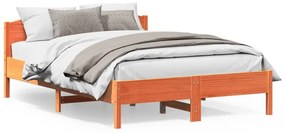 vidaXL Cadru pat fără saltea, maro ceruit, 120x200 cm, lemn masiv pin