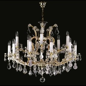 Candelabru Cristal Bohemia Exclusive 15 brate MARIA TEREZIA 14 pendle CE