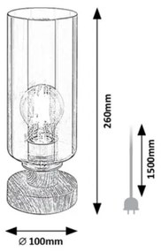 Lampă de masă TANNO 1xE27/25W/230V stejar Rabalux 74120