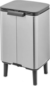 Cos de gunoi Brabantia Bo Small Hi 1006646, 7 L, Deschidere lina si silentioasa, Baza antiderapanta, Rezistent la amprente, Inox mat