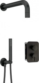 SILIA Set de duș cu Montare Îngropată, cu BOX pentru Baterie - Finisaj: Negru BXYZNQSM