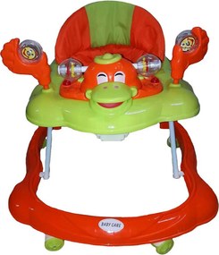 Premergator Reglabil in 3 Trepte Baby Care™ Ratusca, Pliabil, 8 Roti, Cu Melodii, Portocaliu si Verde
