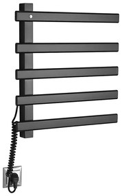 Sapho - Uscător electric pentru prosoape ELCOR, 63 W/230 V, 48 x 52 cm, negru mat