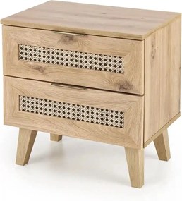 Noptiera Borneo, stejar artisan, PAL laminat, 50x34x52 cm
