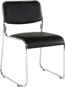 Scaun BULUT, negru, piele ecologica/metal, 50x56x76 cm